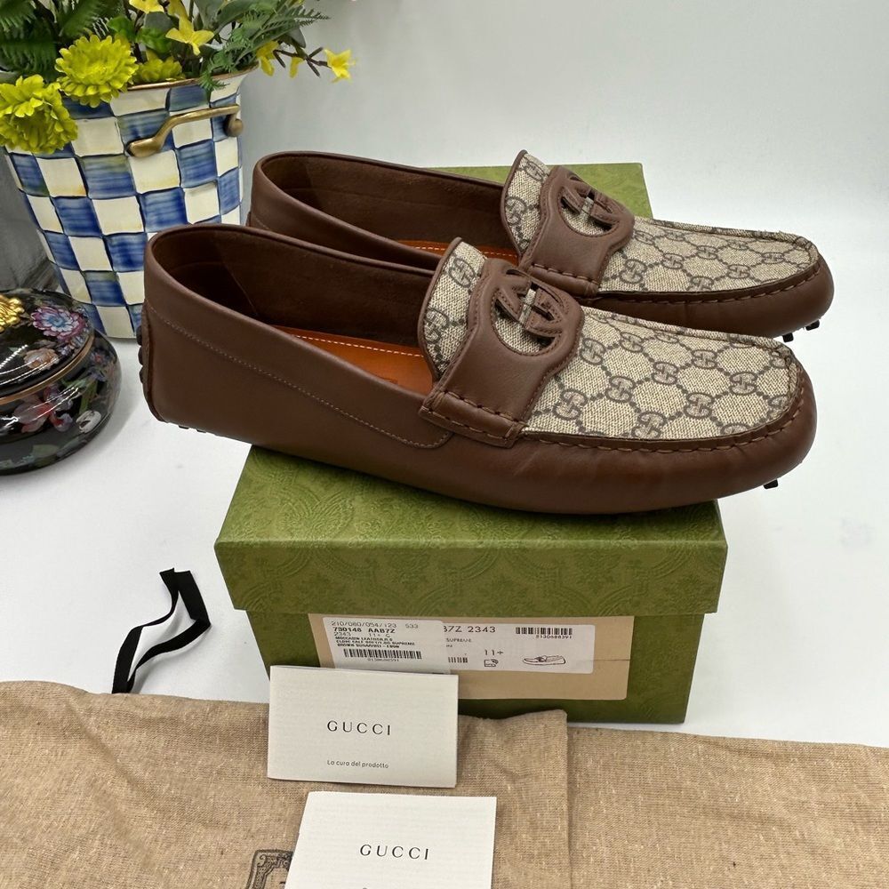 Men's Gucci Ayrton driver loafers size 11.5 made in Italy - Picture 10 of 11